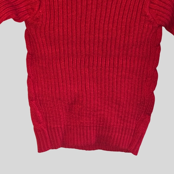 Knit Turtleneck Sweater Toddler Unisex Size 4T Red Soft Pullover - Picture 6 of 11